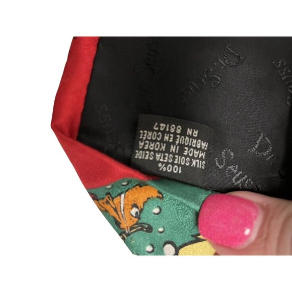 Dr Seuss Neck Tie How Grinch Stole Christmas Silk Holidays 1996 - Picture 5 of 5